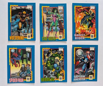 Trading Card Treats Marvel Comics Card Set Impel Six Cards Wolverine, She-Hulk.+