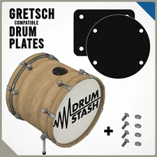 Gretsch Renown/Catalina Drums 3D Printed Bass Masking Plate Set, Color Options