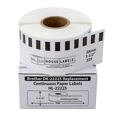 Non-OEM Fits BROTHER DK-2225 Continuous Labels 1-1/2" x 100 feet - 4 Rolls