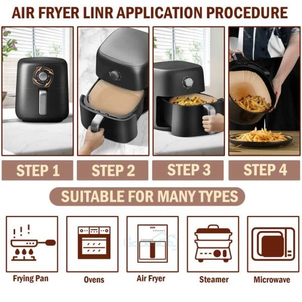 Air Fryer Liners 100 pcs Disposable Parchment Paper Liner Non Stick Food