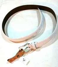 NEW WITH TAG WILL LEATHER GOODS MENS PERFORATED BELT GENUINE LEATHER SIZE 40 WHT