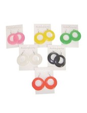 Mod Earrings - Translucent - Disco - 70's 80's - Costume Accessories - 4 Colors
