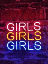 17" Girls Girls Girls Flex LED Neon Sign Light Lamp Gift Show Party Artwork
