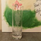 Scotland Crystal Etched Vase Vintage Modernist Etched Thistle Bud Vase