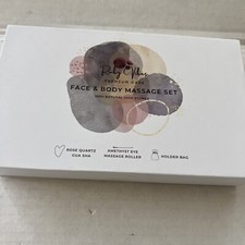 Rose Quartz Gua Sha Amethyst Roller Face Body Therapy Massager Stone Set