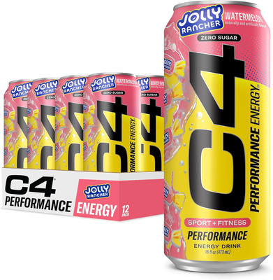C4 Performance Energy Drink | JOLLY RANCHER Watermelon | Zero Sugar Carbonated P
