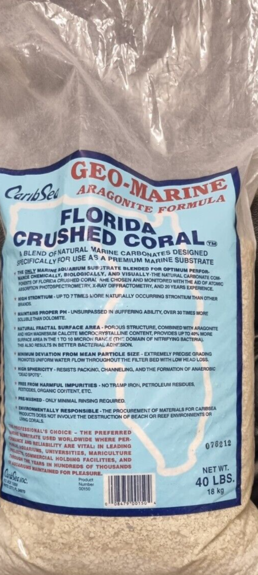 1kg CARIB SEA with Aragonite Crushed Coral Aquarium water Buffer P.H,KH