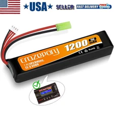2s Airsoft LiPo Battery 7.2V 1200mAh 25C with Tamiya Connector & JST XH Plug