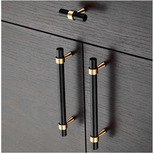 Luxury Kitchen Drawer Cabinet handles cupboard pulls door knob Matt Black brass - Picture 2 of 12