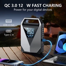 3000A Car Jump Starter Booster Jumper Box Tire Inflator Compressor Air Pump