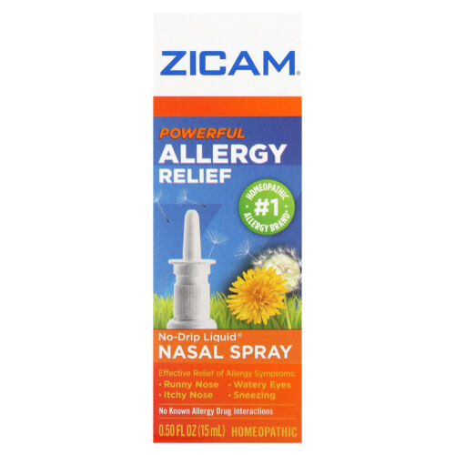 2 X Zicam, potente alivio de alergias, aerosol nasal líquido sin goteo, 0,5 fl oz (15 ml) - Imagen 1 de 3