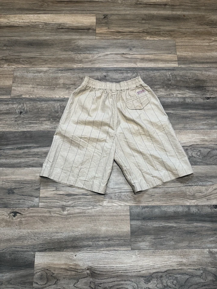 罕见复古 90 年代 Mirage First Swing 布鲁克林道奇队细条纹短裤 — 第 3/4 张图片