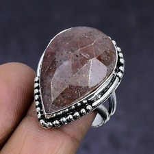 Sunstone Gemstone handmade 925 Sterling Silver gift Jewelry Ring Size 7 m718