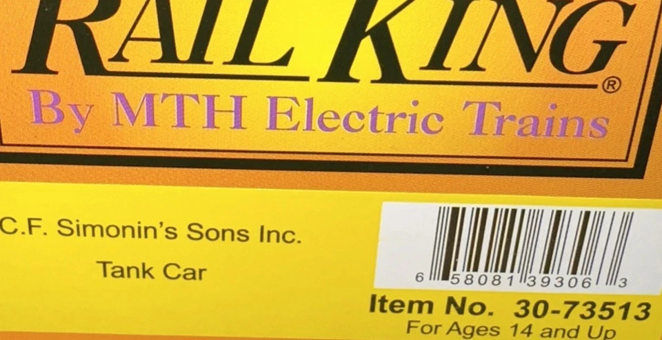 MTH Rail King 30-73513 C.F. Simonin’s & Sons Tank Car #20000 O-GAUGE Railking - Image 3 of 3