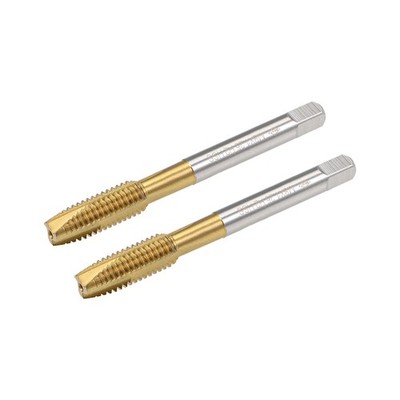 Spiral Point Threading Taps M8 x 1.25 Thread Titanium Coated HSS 2pcs