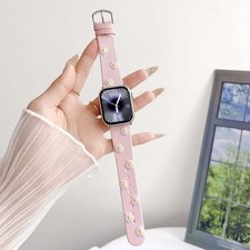 Elegant Floral Canvas Watch Band For Apple Watch Series 11/10/9/8/7/6/SE/Ultra 3