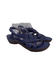 Lotus Sandals Low Wedge Heel Womens UK 8 Blue Strappy Slingback Open Toe Shoes