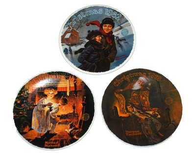 #ad NORMAN ROCKWELL Christmas Plates 1978 Somebody#x27;s Up There Christmas Courtship $24.99