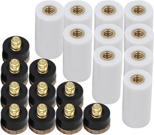   12Mm Hard Brown Cue Tips Billiard Replacement Screw-On Tips with Pool Cue Stic