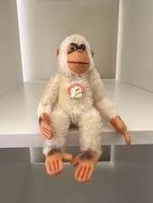 Vintage Steiff German Mohair White Jocko Monkey Jointed Green Eyes Tags HTF 5315