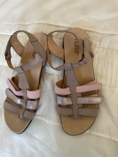 Hotter Sol Sandals Size 6.5 UK std width Pink taupe leather Adjustable Strap new