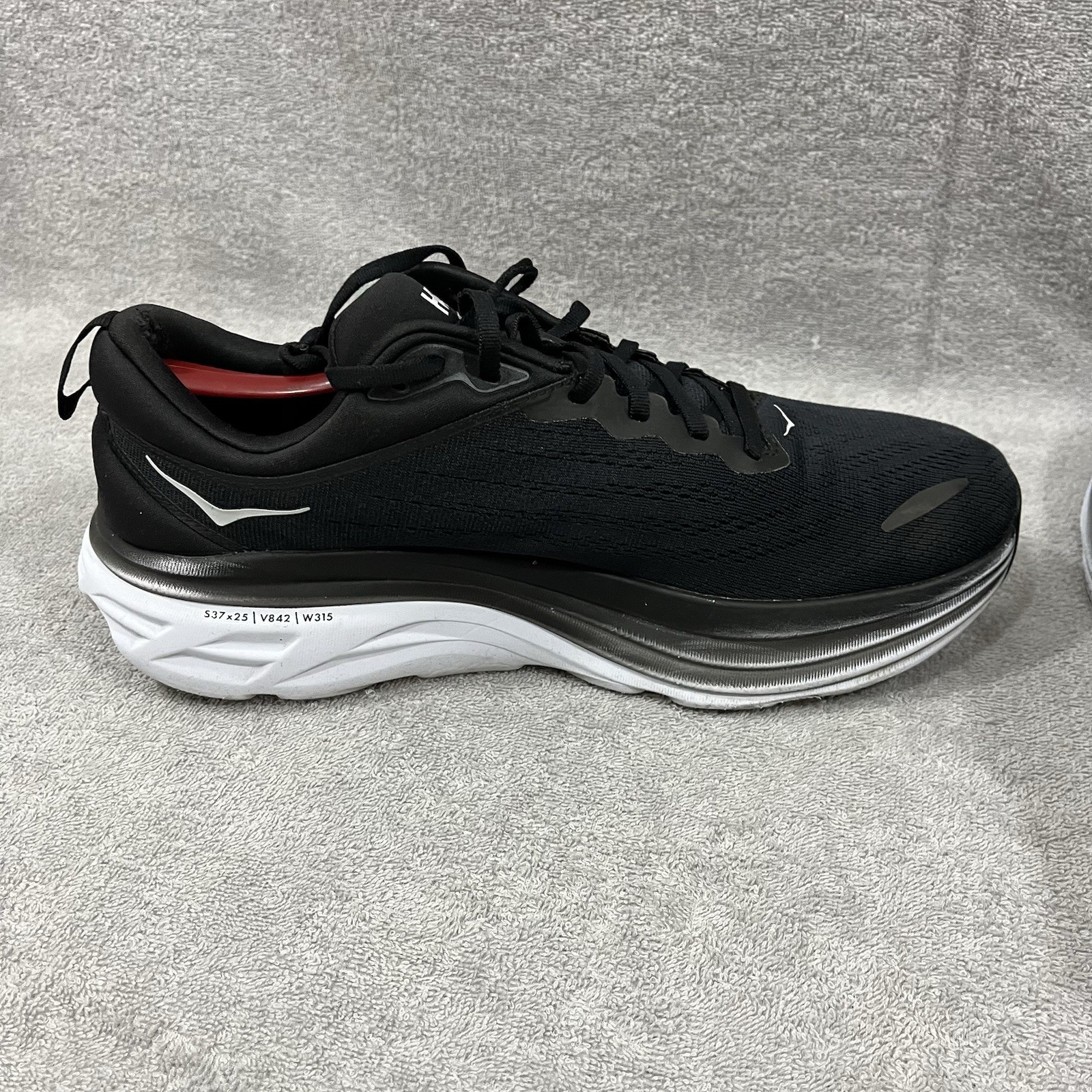 Hoka One One Bondi 8 Mens Black Running Sneaker 1123202 BWHT Sz 12.5 D thumbnail 6