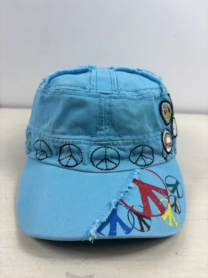 Sombrero Angela & William Cadete Estilo Ejército Signo de Paz Insignias Envejecido Talla Única Foto 2 de 4