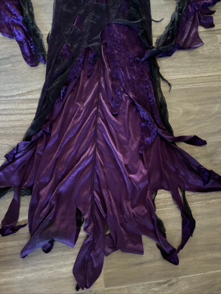 La Hechicera LA CORTE MALVADA 3 Piezas Disfraz Halloween Vestido Sombrero Collar Talla M Foto 4 de 4