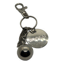 Kookai Bag Key Charm Silver Ball Logo Tassel Clip Phone Metal Unisex Women Hand