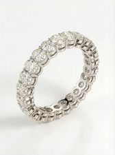 5.00 Ct Oval Cut Natural Diamond Eternity Wedding Band 14K White Gold