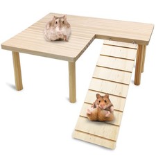 BNOSDM Wooden Hamster Platform with Legs Small Animal 12.5x9x10 inches