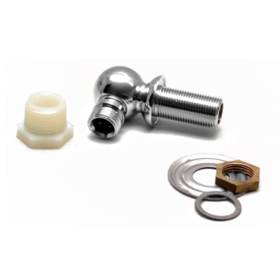 Scandvik Boat Elbow Hose Fitting BG0038 | Chrome 3/8 Inch Bulkhead