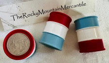 Schleich Barrel Racing Rodeo LOT OF 3: Red White & Pastel Blue Barrels NEW