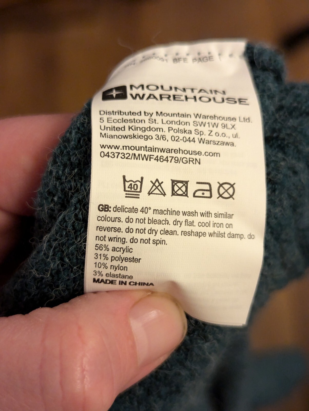 Mountain Warehouse Jumper 14 Womens Teal Green Oversized Knitted roll neck Knit image 10