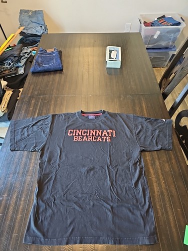 Camicia Pro Player Cincinnati Bearcats Uomo L Nera 100% Cotone Manica Corta - Foto 2 di 12
