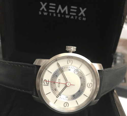Xemex Men's Watch Piccadilly Quartz Ref. 088 Swiss Made Date Stainless Steel - Picture 3 of 4