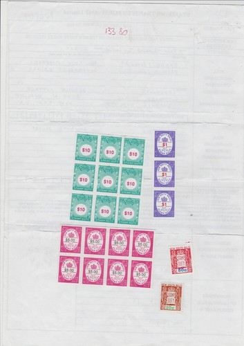 NSW • 2001 Duty Stamps on Document, incl block 9 x $10 & 8 x $5 (22 stamps) - 第 1/2 張圖片