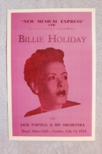 Billie Holiday Concert tour poster 1954 Royal Albert Hall