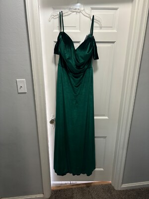 Kennedy blue size 16 velvet emerald bridesmaid dress