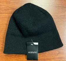 New Alfani Unisex Knit Winter Beanie Hat, Black, One Size
