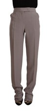 GIORGIO ARMANI Pants Brown High Waist Silk Tapered Long Trouser IT44/US10/L 900