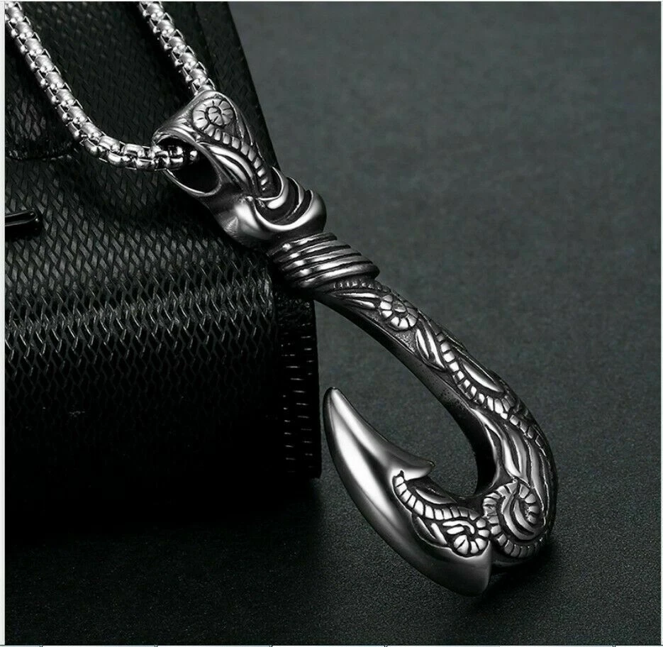 Fashion Creative Gold Fish Bone Pattern Titanium Steel Necklace Pendant For  Men price in UAE | Amazon UAE | kanbkam