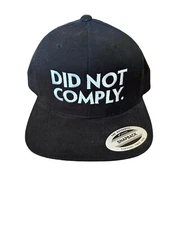 Yupoong Classic Snapback Hat Baseball Cap ''Did Not Comply.'' Adjustable Black