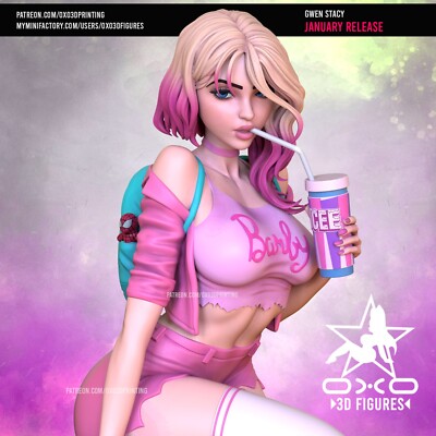 OXO 3D schöne 1:12 Resin Figur über 15cm groß Gwen Stacy