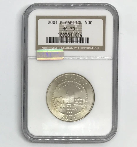 2001 P Capitol Half Dollar NGC & MAC MS70  **Rev. Tye's Coin Stache** #101464