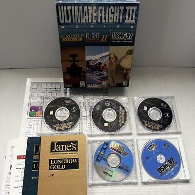 Ultimate Flight Series 3 III Flight Simulation USNF'97 PC 3 Game 1998 Big Box