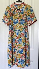 Vintage House Dress Loungewear All Day Cafe Floral Tropical Art to Wear Pockets