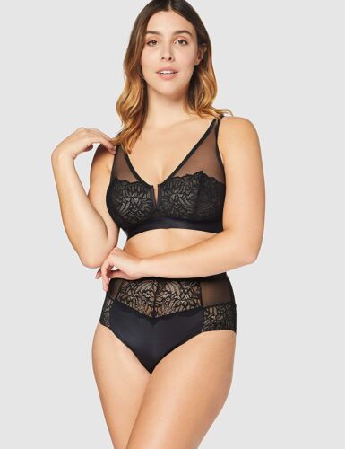 Iris & Lilly Bralette Womens Ultra Soft Mesh Wireless Black Size 34E & 36E - Picture 2 of 6