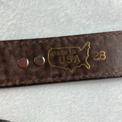 Southwestern Brown Leather Silvertone Buckle Concho Belt 28 Southwestern Brown Leather Silvertone Buckle Concho Belt 28  main image 2