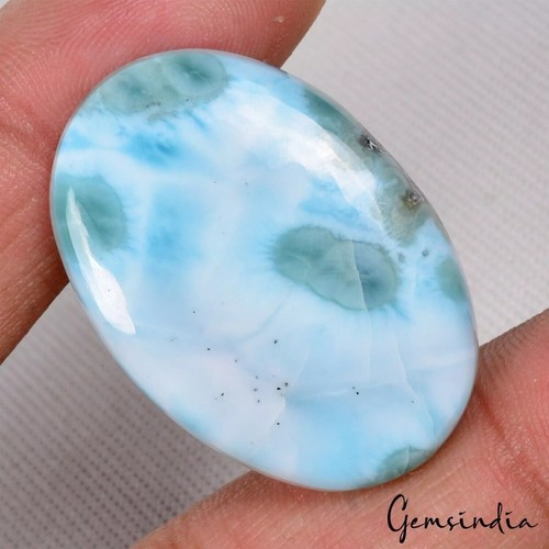 Cabujón ovalado Larimar (pectolita) 100 % piedras preciosas sueltas naturales 53,70 quilates/36*25*6 mm - Imagen 2 de 4